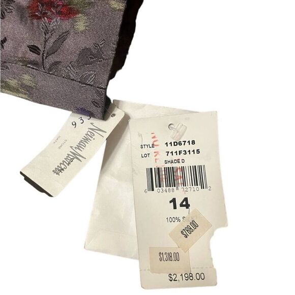 Ralph Lauren Watercolor Multicolored Floral Gray Silk Jacquard Dinner Jacket - Picture 16 of 16